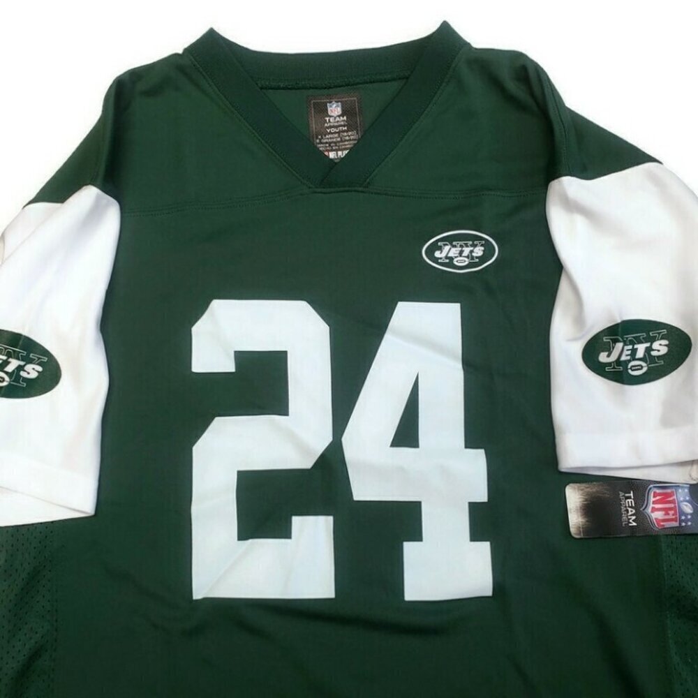 NFL New York Jets Youth Boys Jersey 2 Sided #24 Darrelle Revis XL (18/20) Green